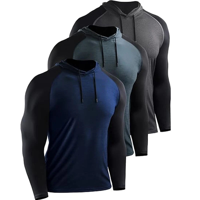 Men's Long Sleeve  Running Hoodie: Sportswear for Gym Fitness
